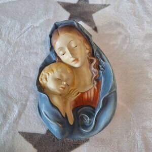 Dolfi Original Madonna With Child Wall Plaque Figurine Italy Handpainted VTG
